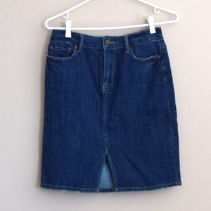 Blue Denim High Waisted Knee Length PAIGE Skirt